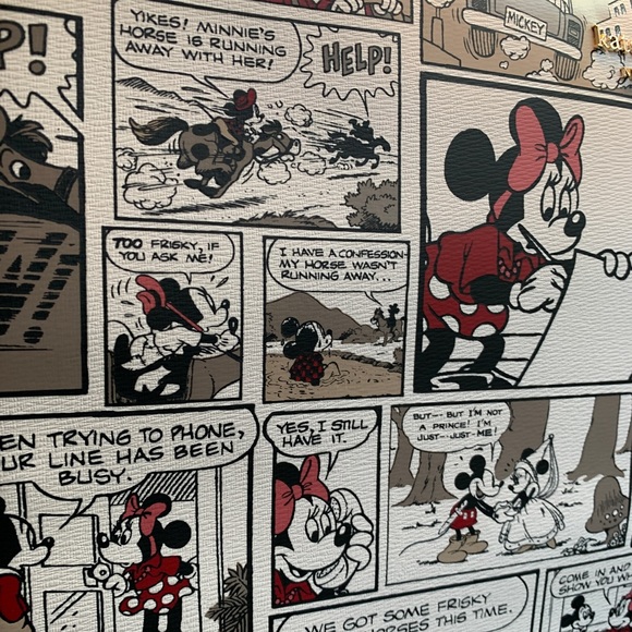 Authentic KATE SPADE Saffiano/leather trim Disney print zip around laptop sleeve - Picture 6 of 11